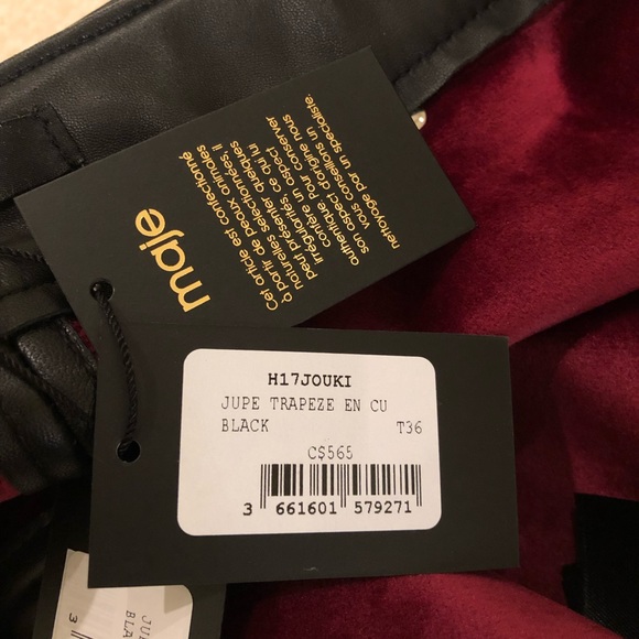 HOLD Leather Mini Skirt with Red Velvet Lining - Picture 4 of 8